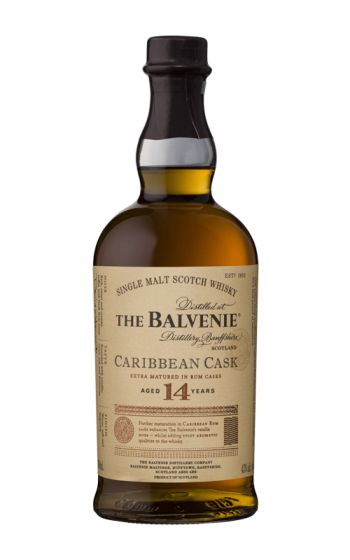 The Balvenie 14 Year Old Caribbean Cask Speyside (Scotland) Single Malt Scotch Whisky 700ml - 1 Bottle